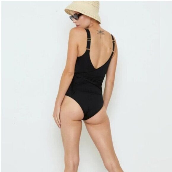 Free People We are HAH Wrap it Up Swimsuit in Black - S - Picture 7 of 8